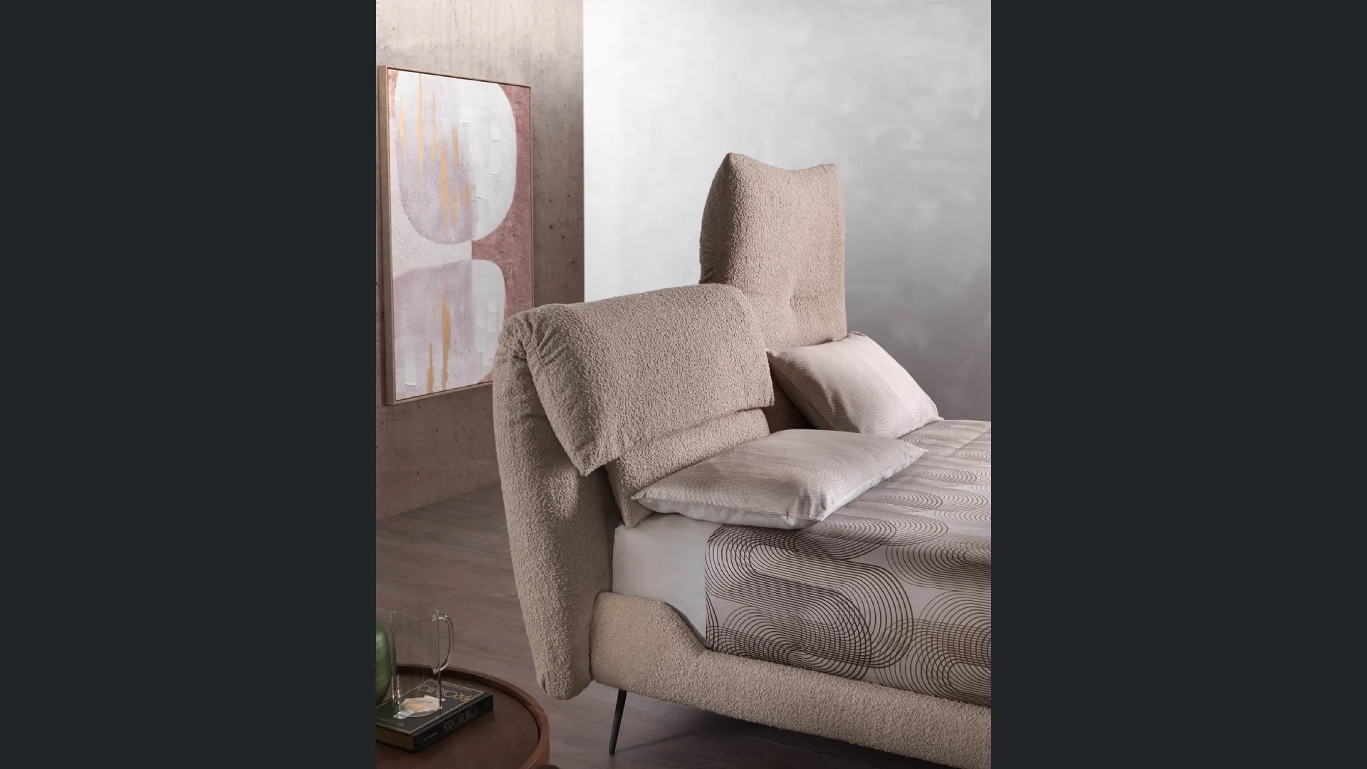 Letto in tessuto con testiera reclinabile Designer Lift di Altrenotti