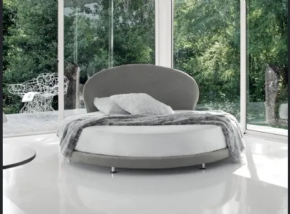 Letto rotondo di design in tessuto Kaleido di Rigosalotti